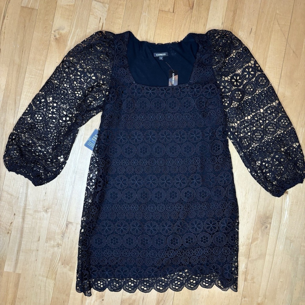 Babydoll Mini Dress Medium Witchy Whimsigoth Lace Balloon Sleeve Dark‎ Fairy